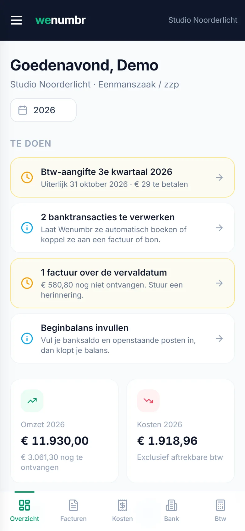 Wenumbr op een telefoon